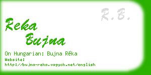 reka bujna business card